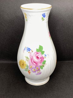 Vintage China Porcelain Vase Hutschenreuther Dresden Floral Decor