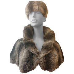 Vintage Chinchilla Stole/Cape and Hat