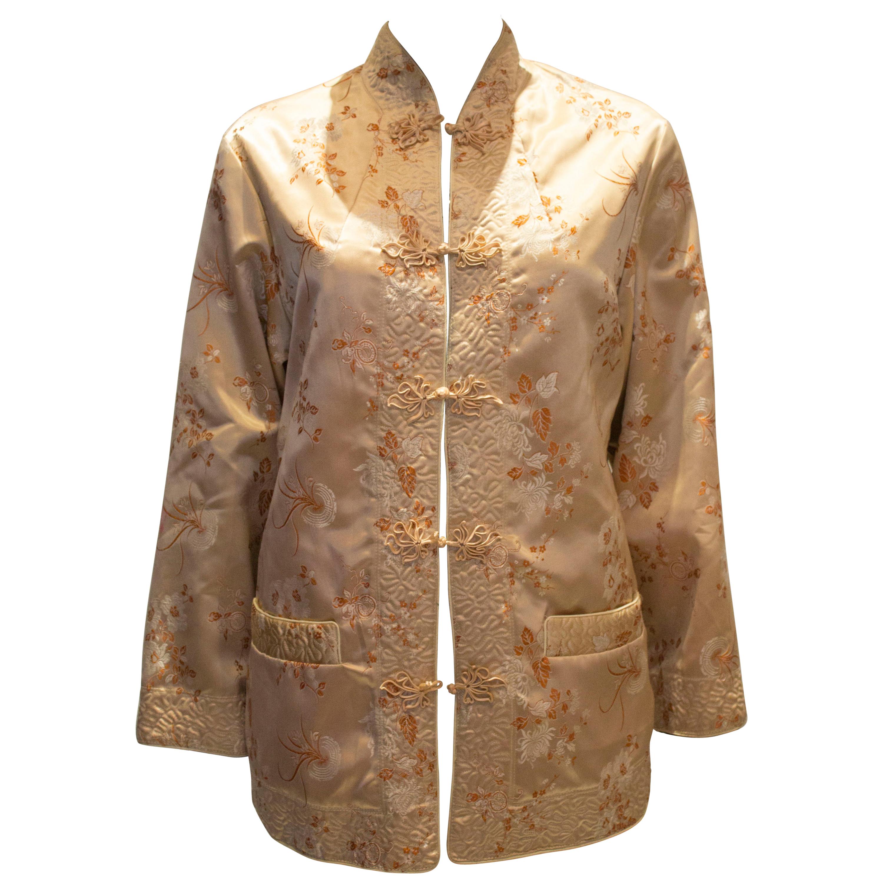 Chinease-Jacke im Vintage-Stil mit Pelzfutter im Angebot