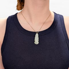 Vintage Chinese 14K Gold & Jadeite Pendant