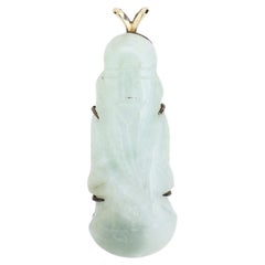 Vintage Chinese 14K Gold & Jadeite Pendant