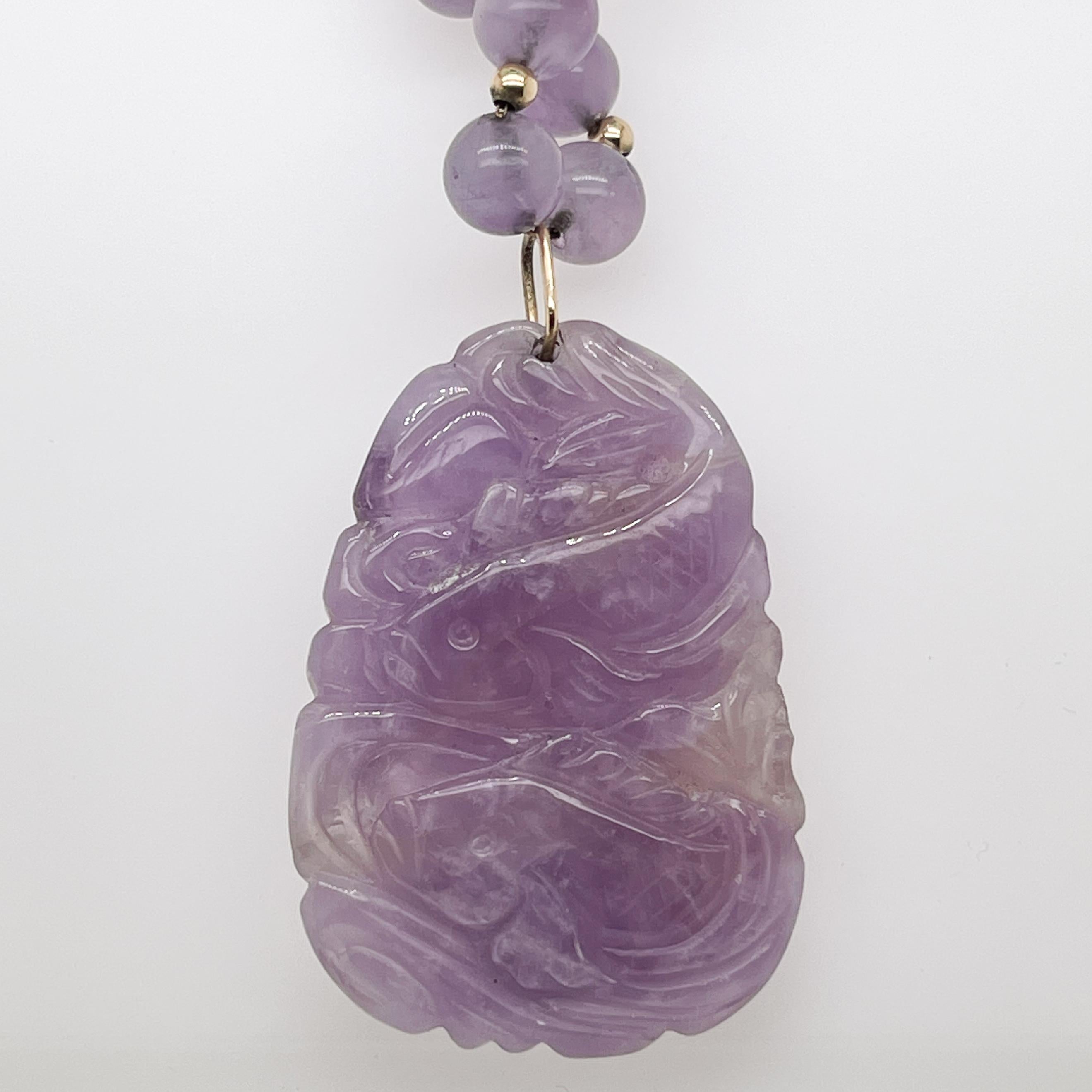 purple jade bead necklace