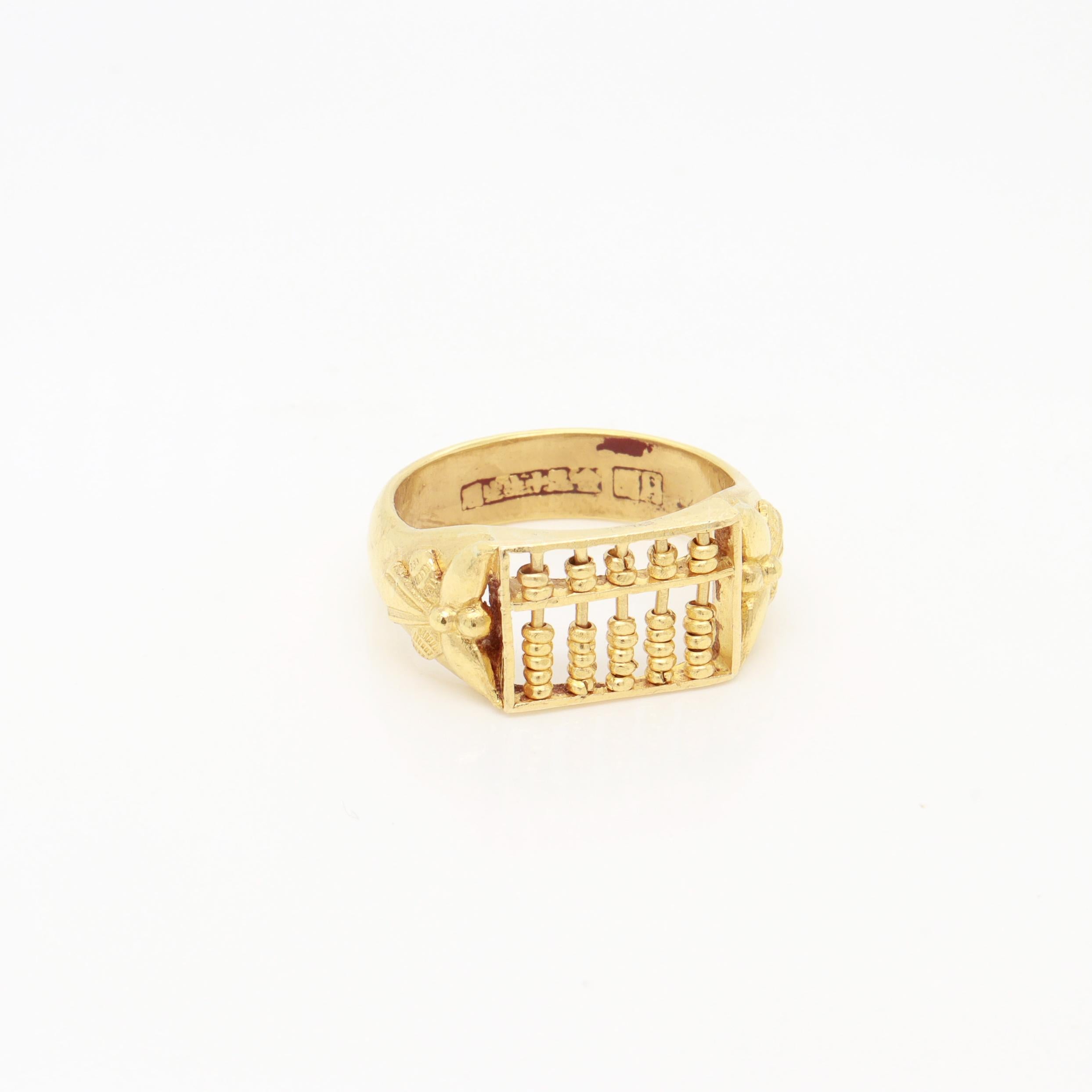 Vintage Chinese 18K Gold Abacus Ring en vente 6