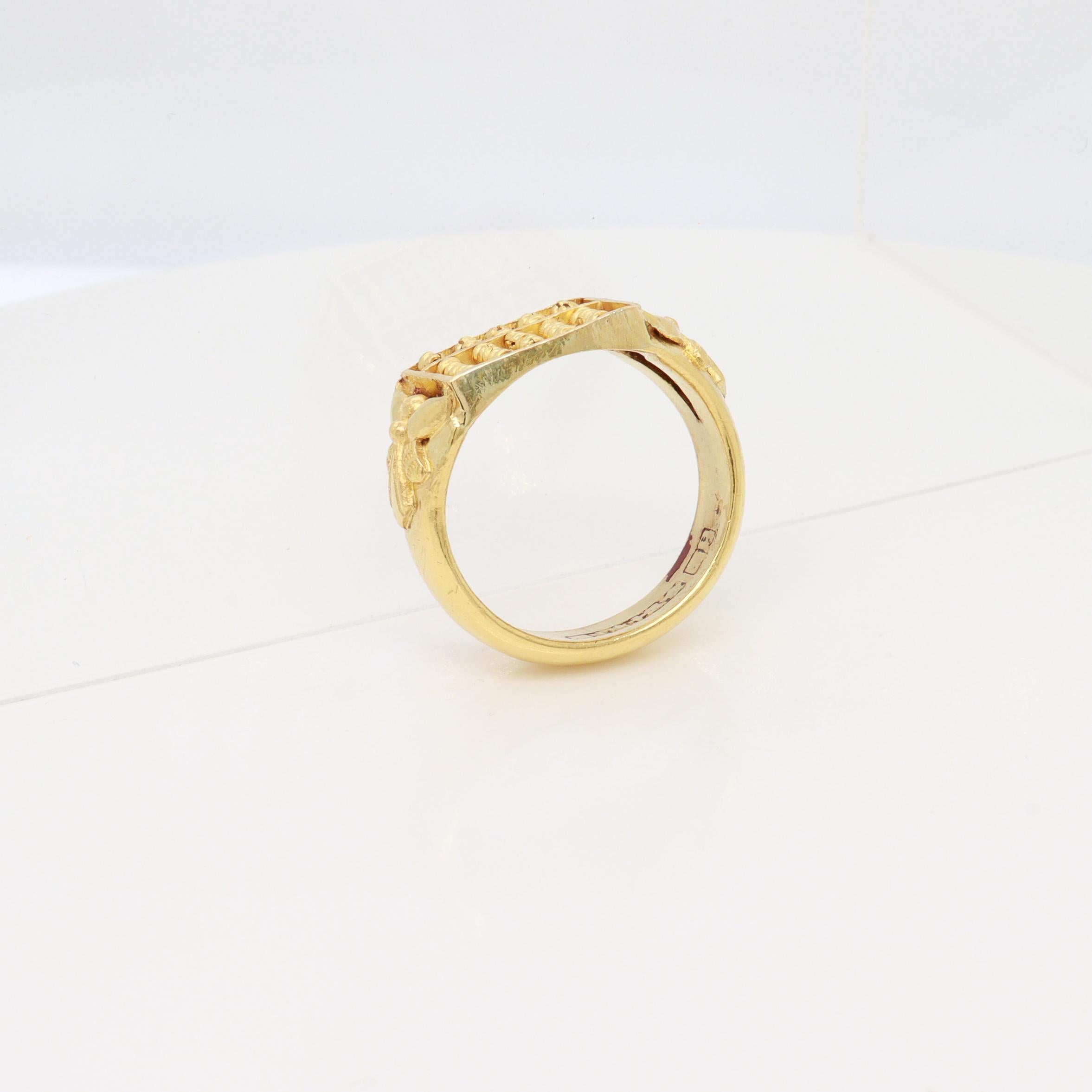 Vintage Chinese 18K Gold Abacus Ring en vente 8