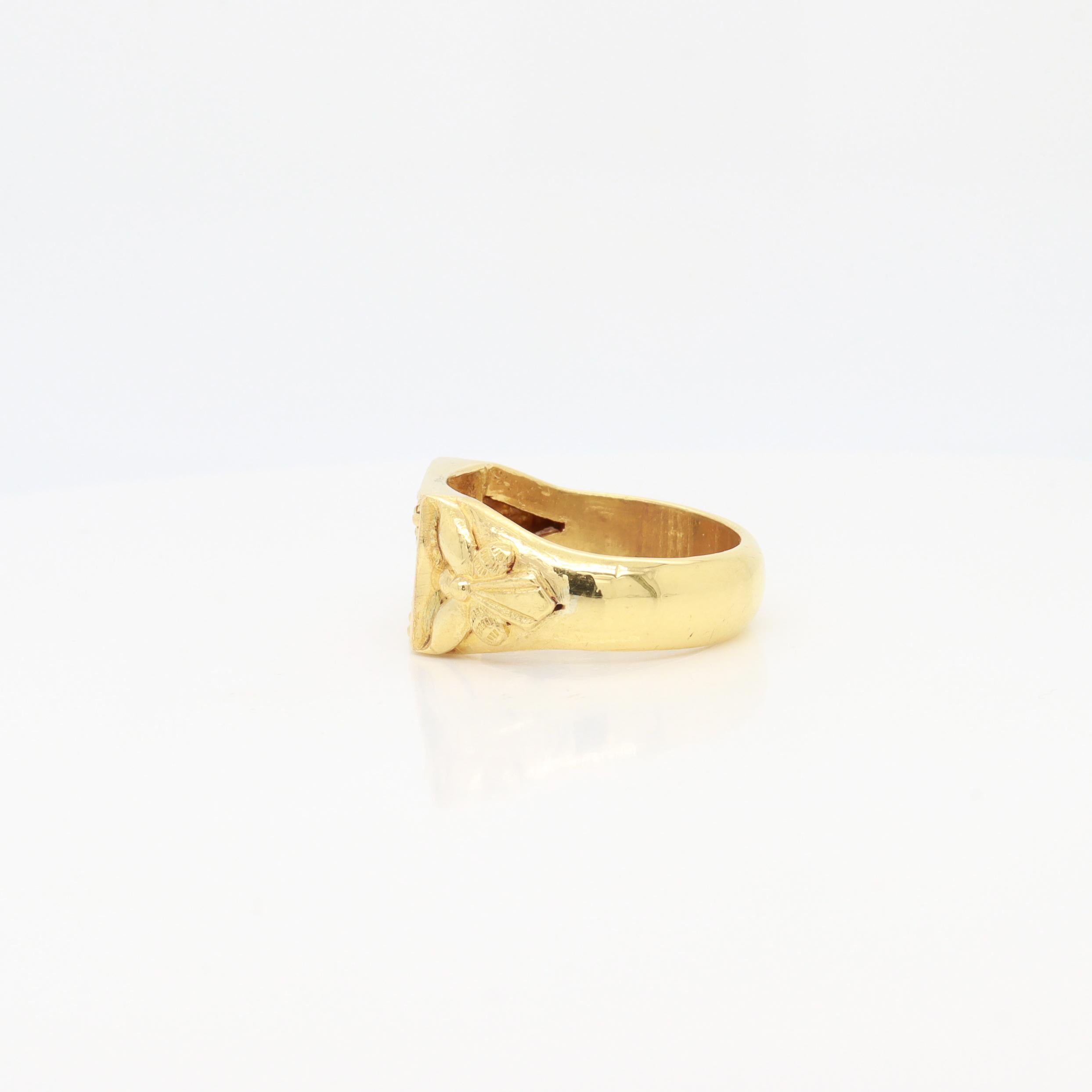 Vintage Chinese 18K Gold Abacus Ring en vente 1