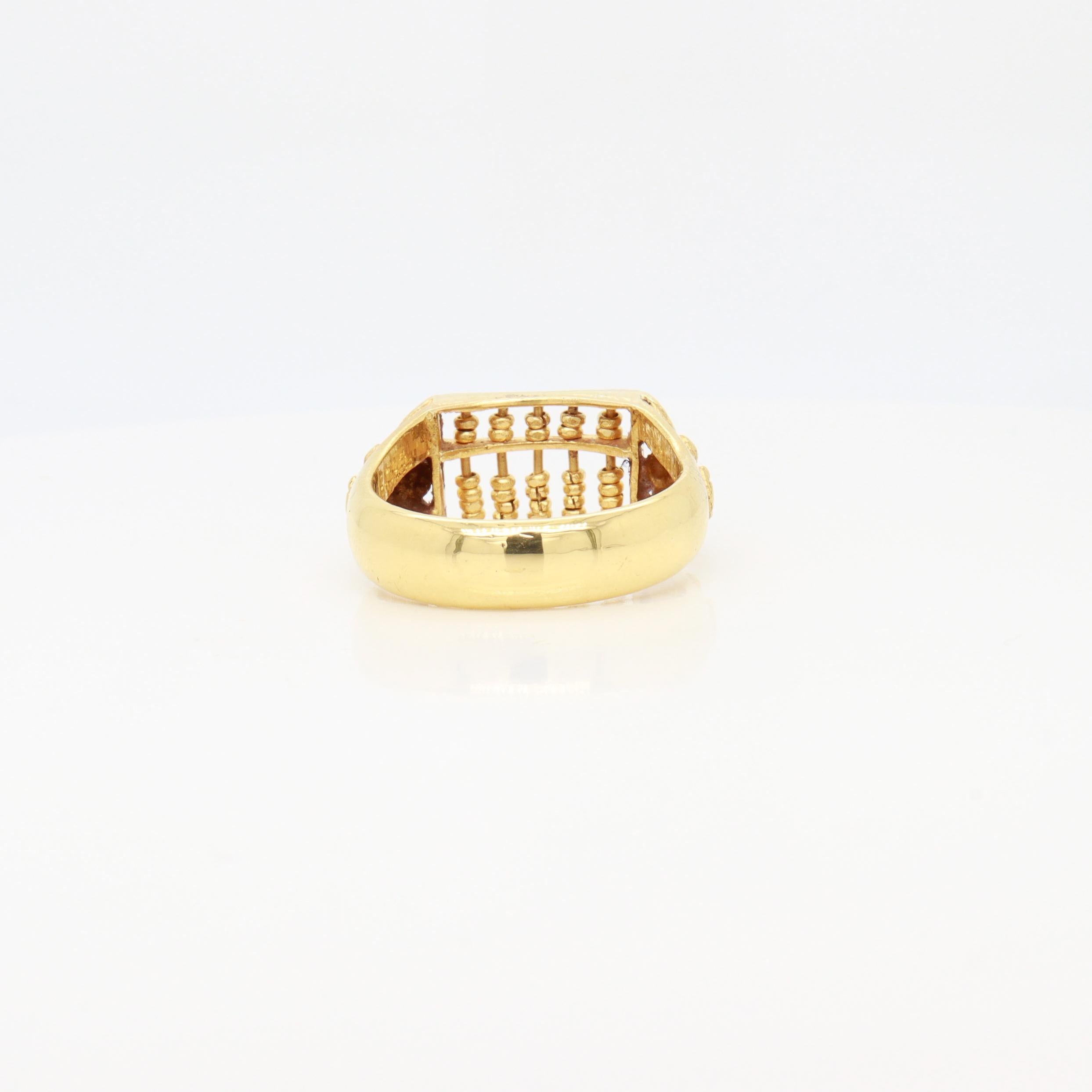 Vintage Chinese 18K Gold Abacus Ring en vente 2
