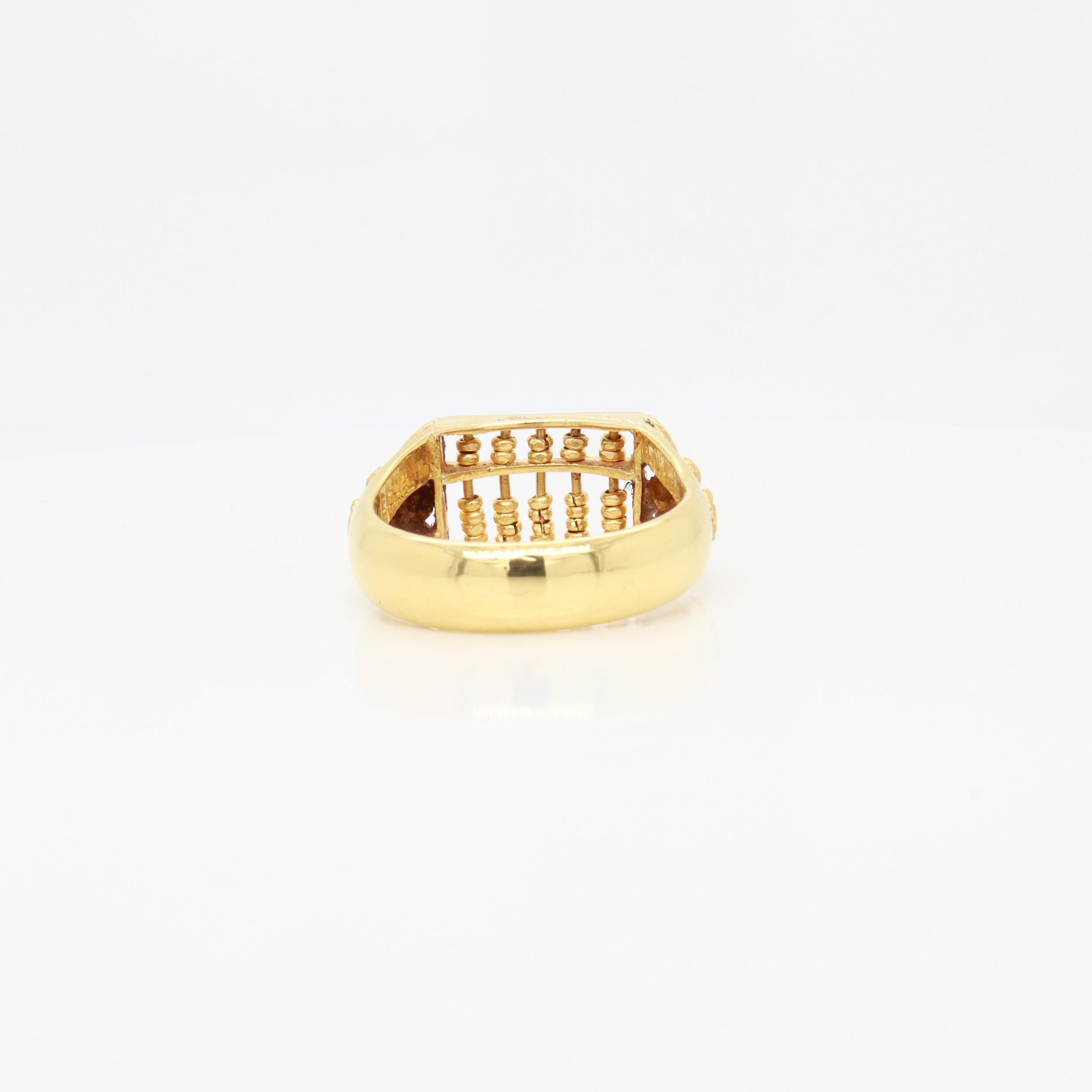 Vintage Chinese 18K Gold Abacus Ring en vente 3