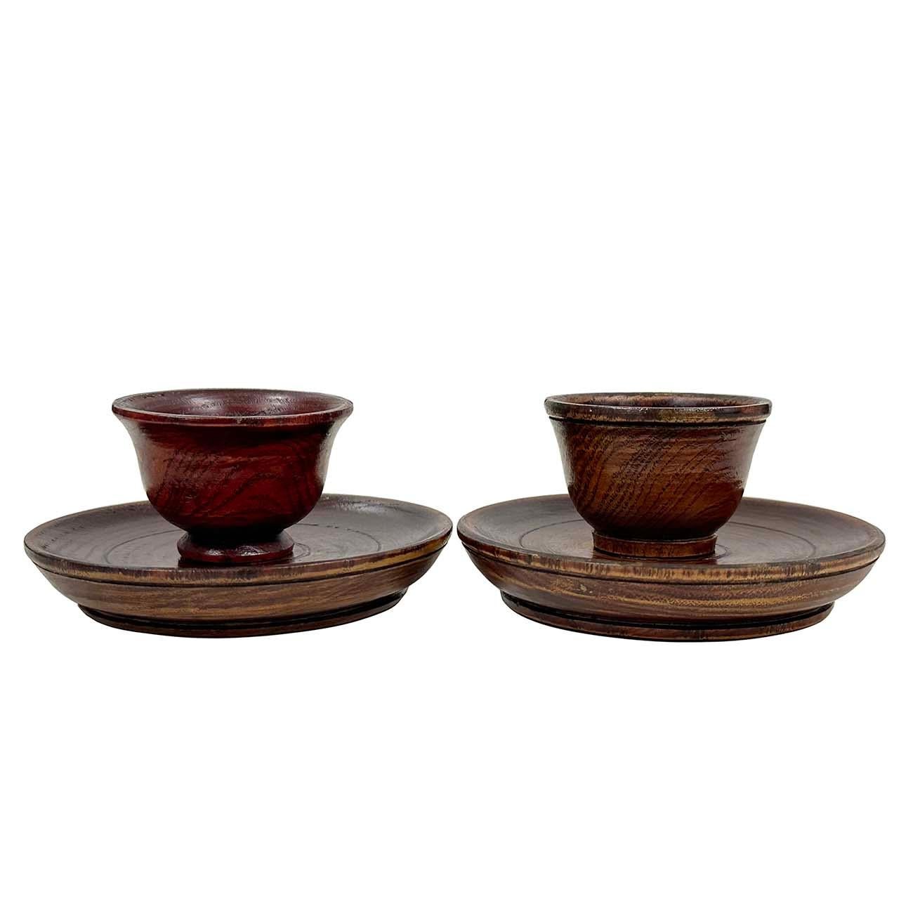 Vintage Chinese 6 pieces Wooden Buddhist Offering Set For Sale 10