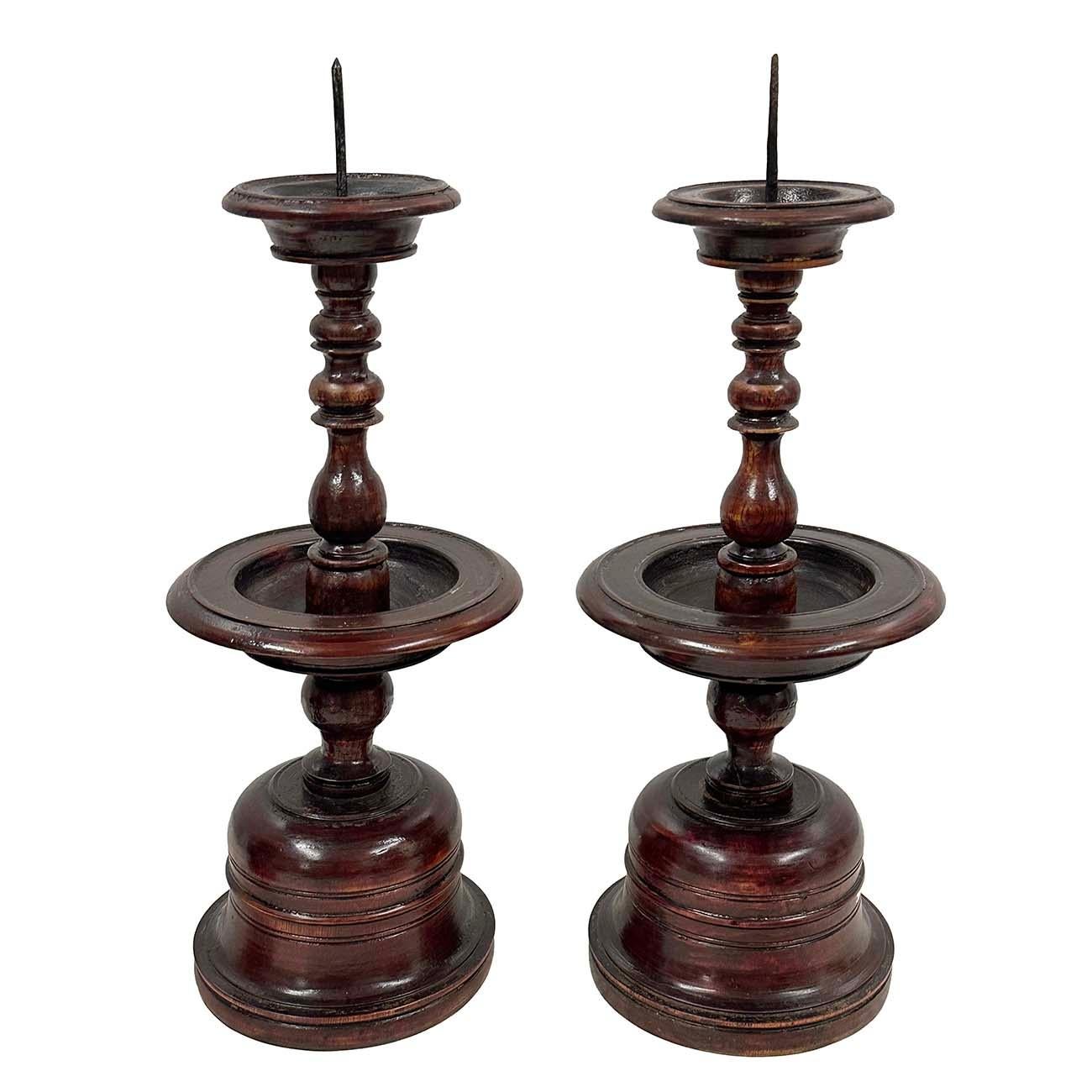 Vintage Chinese 6 pieces Wooden Buddhist Offering Set For Sale 2