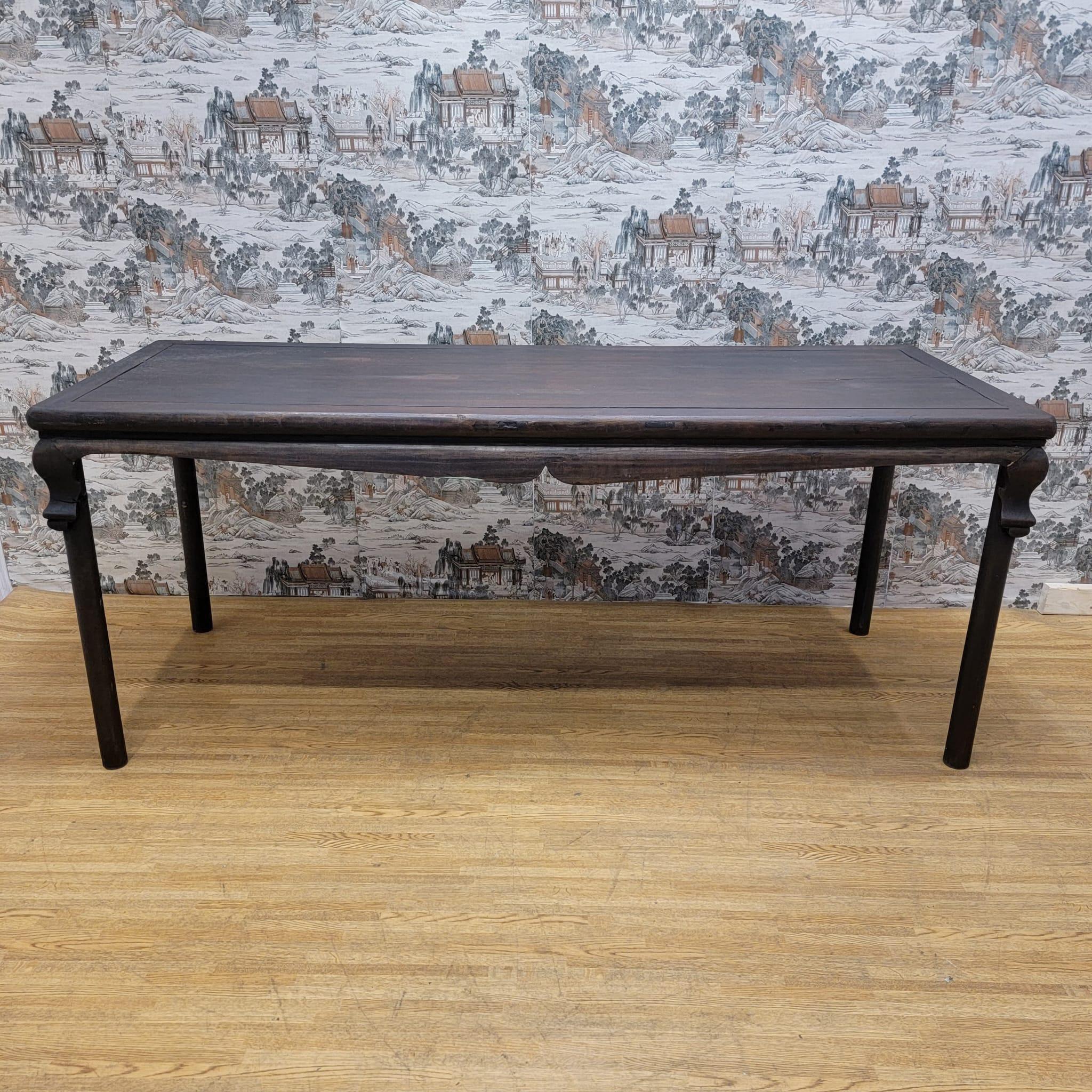 Vintage Shanxi Province 6 Seat Elm Dining Table For Sale 4