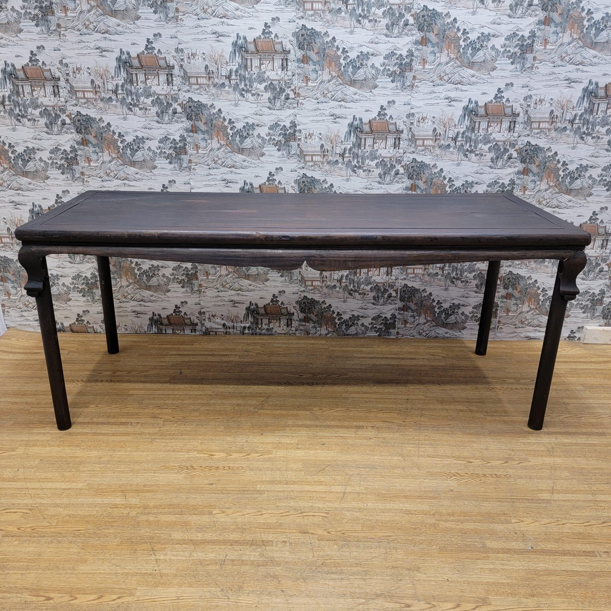 Vintage Shanxi Province 6 Seat Elm Dining Table For Sale 4
