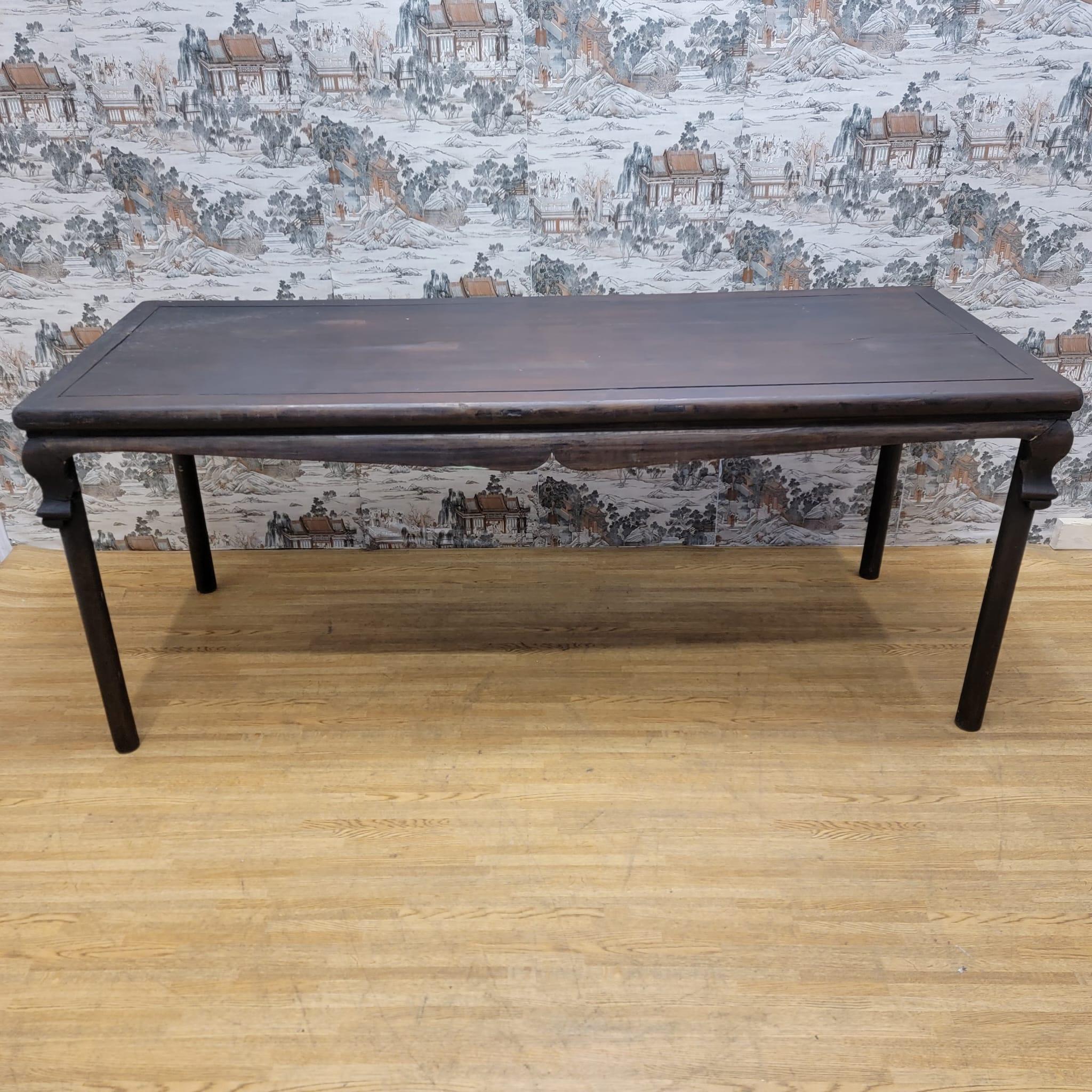 Vintage Shanxi Province 6 Seat Elm Dining Table For Sale 7