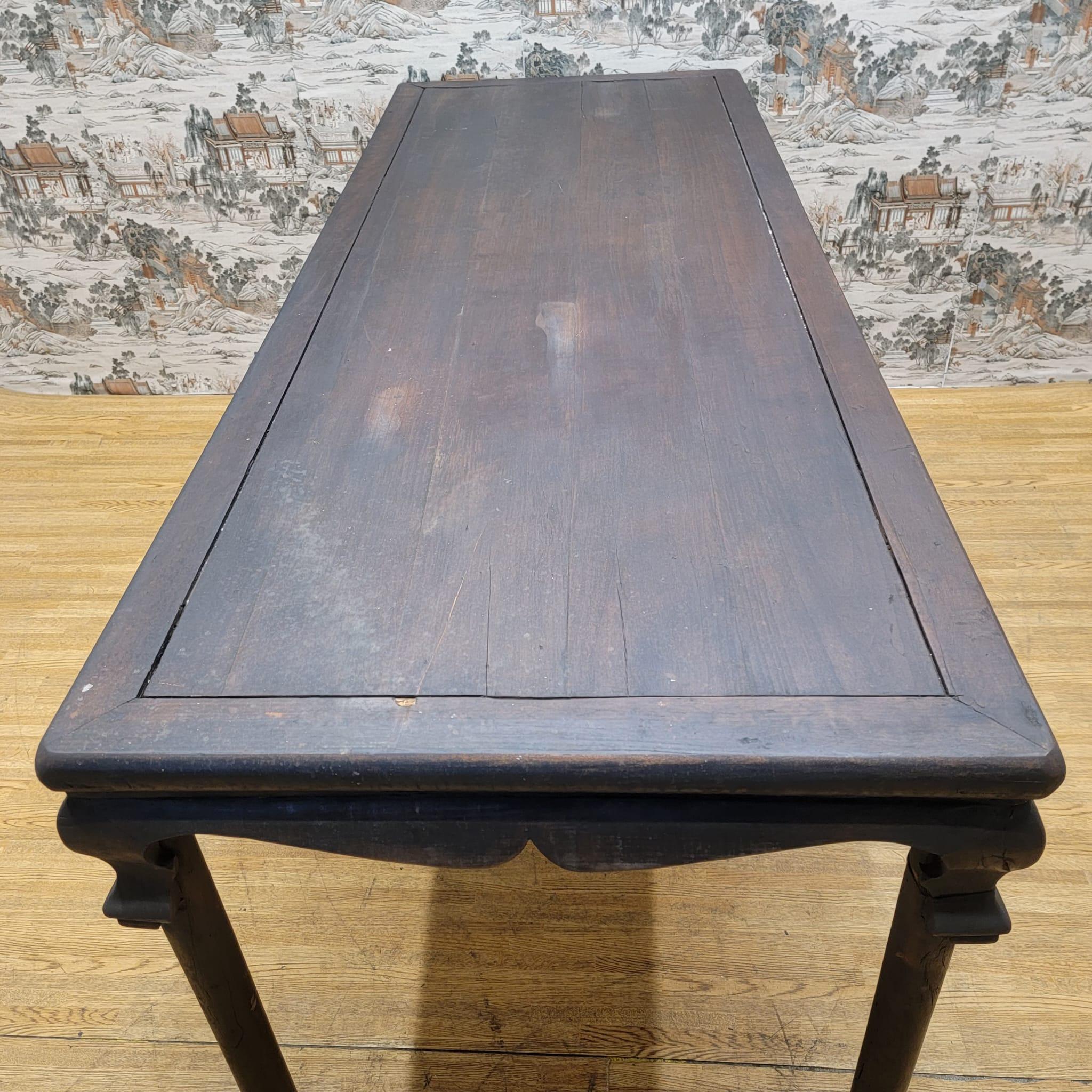 Vintage Shanxi Province 6 Seat Elm Dining Table For Sale 2