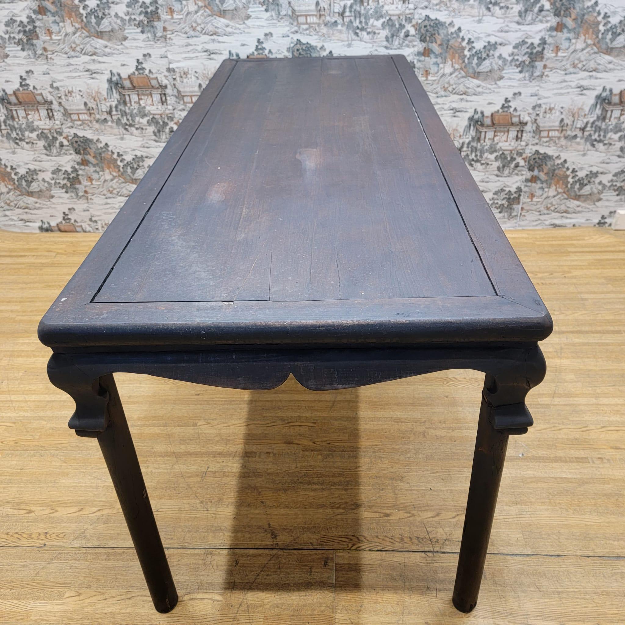 Vintage Shanxi Province 6 Seat Elm Dining Table For Sale 3