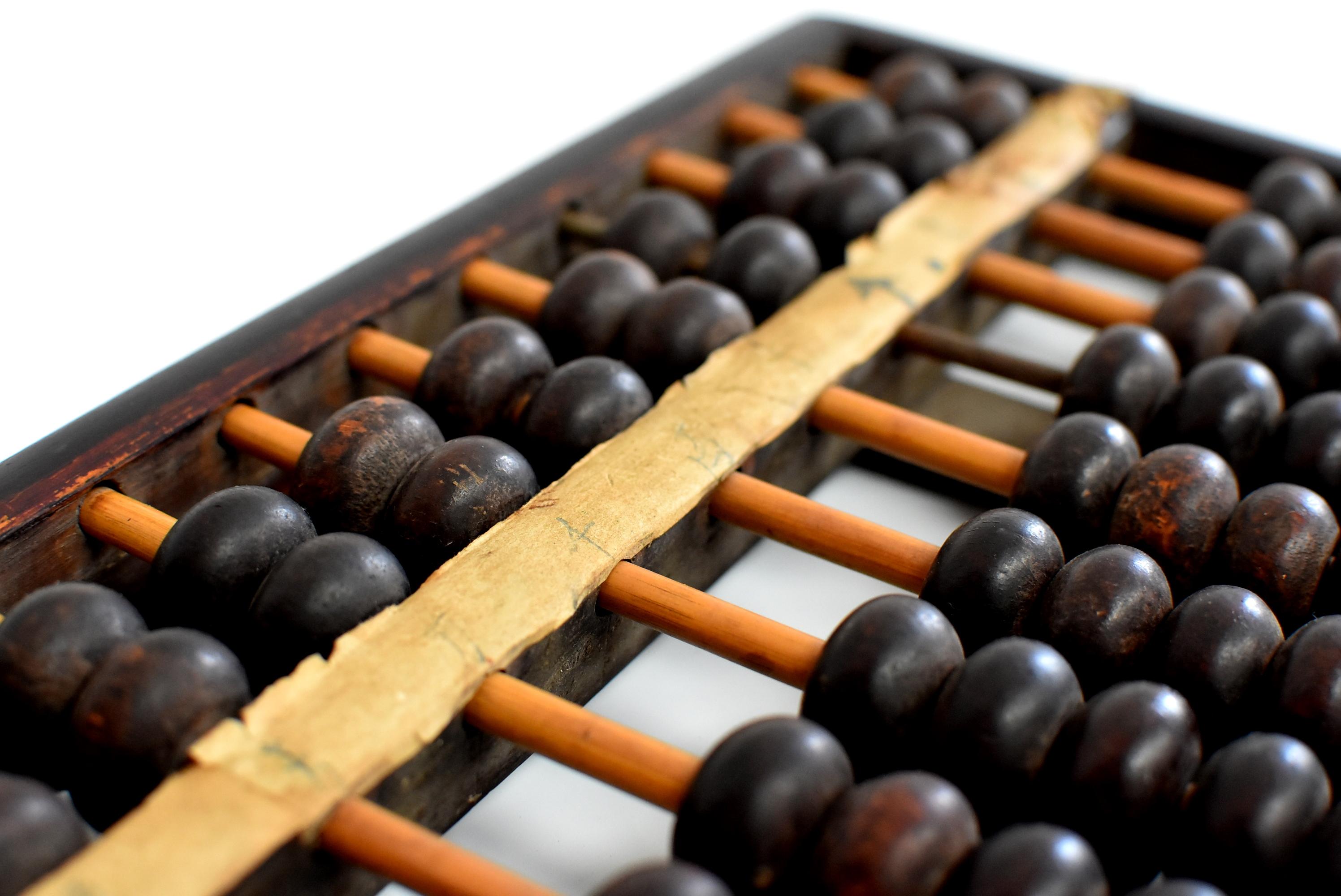 Vintage Chinese Abacus, Authentic, Original Tag 10