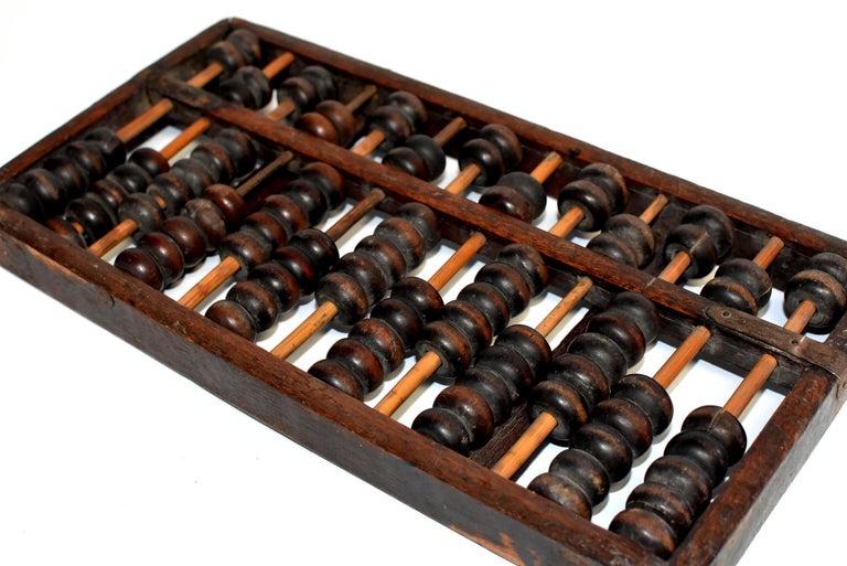 Vintage Chinese Abacus, Authentic, Solid Wood For Sale at 1stdibs