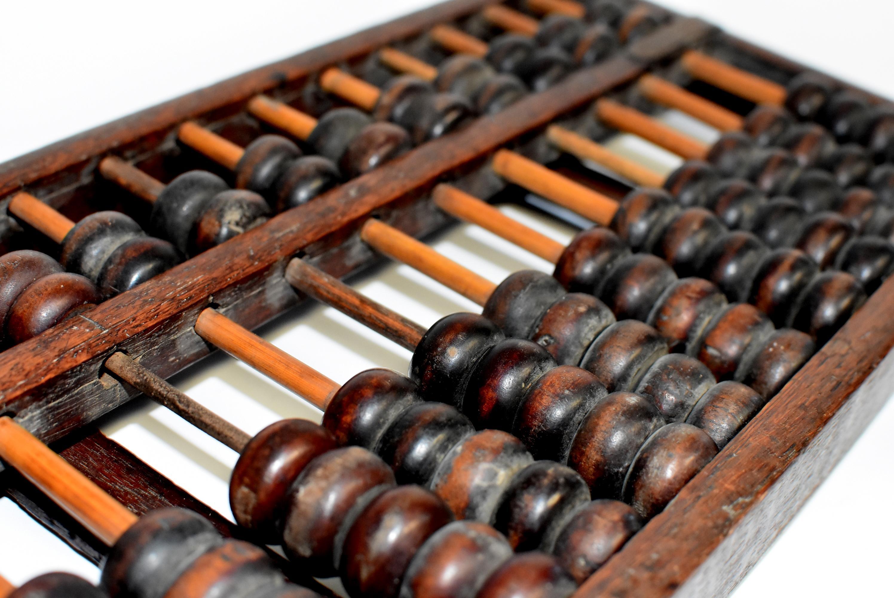 Vintage Chinese Abacus Solid Wood Hand Made In Good Condition In Somis, CA