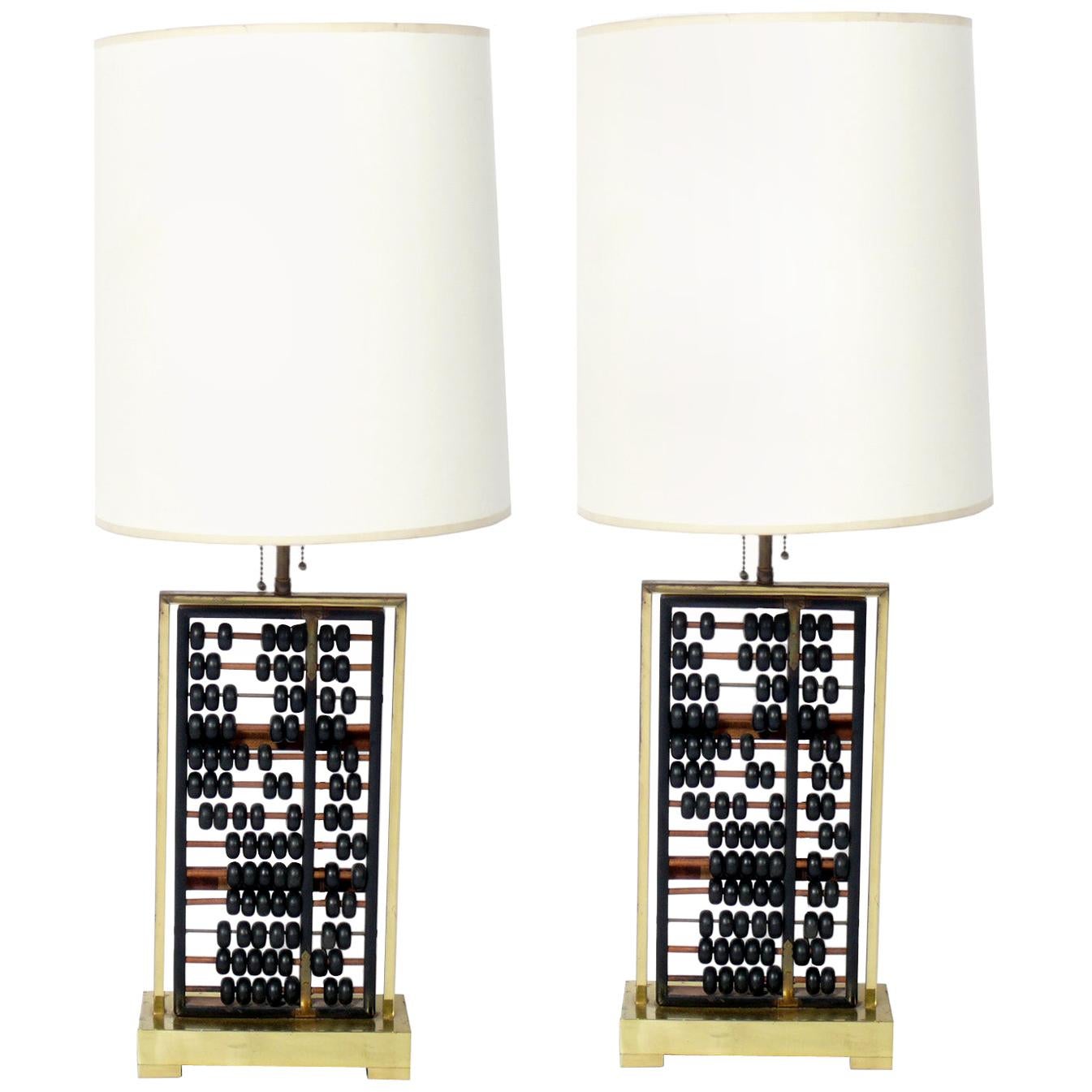 Vintage Chinese Abacus Lamps