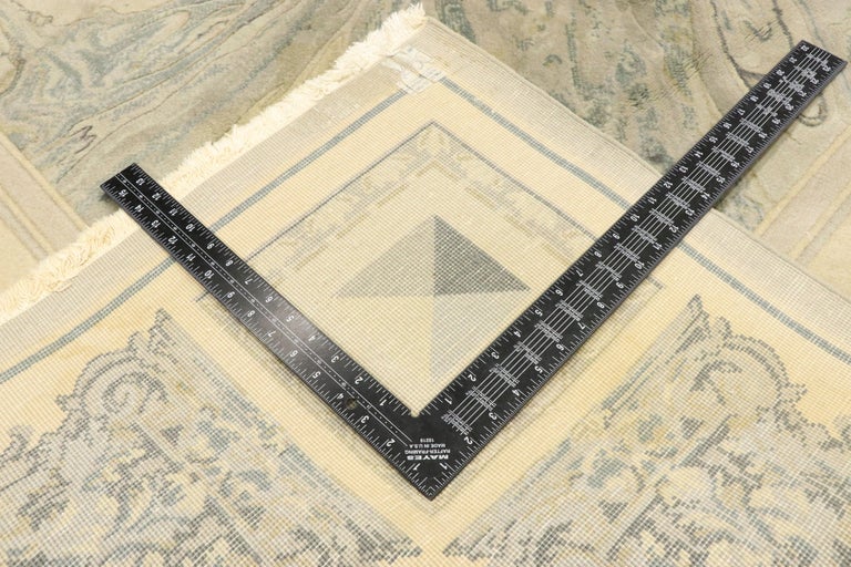 Vintage Chinese Abstract Marble Print Rug with Modern Neoclassical ...