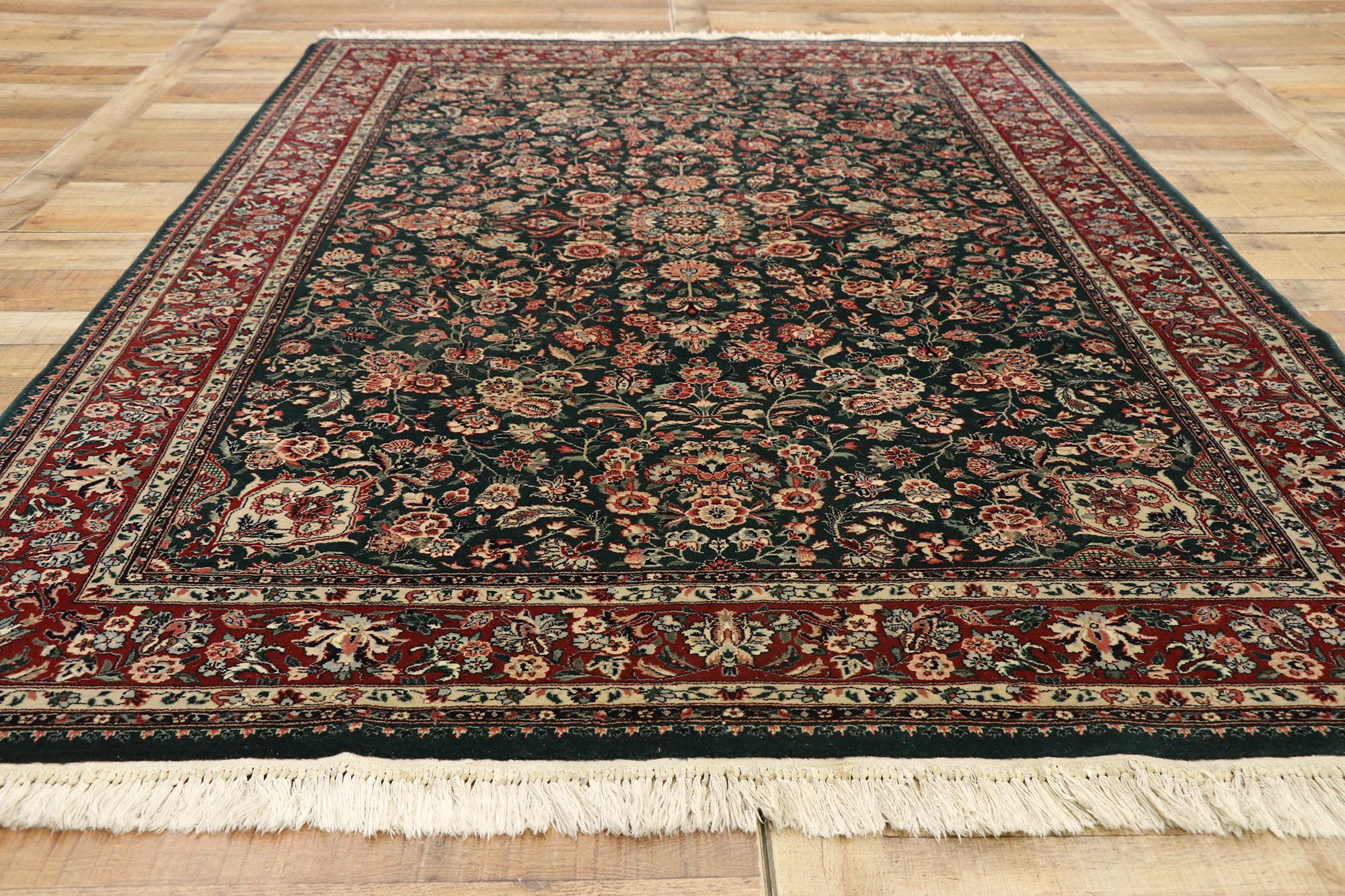 20th Century Vintage Chinese Tabriz Rug, Traditional Style Collides Old World Charm For Sale