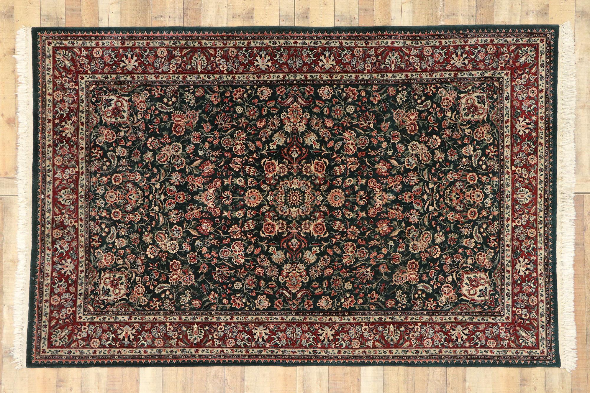 Wool Vintage Chinese Tabriz Rug, Traditional Style Collides Old World Charm For Sale