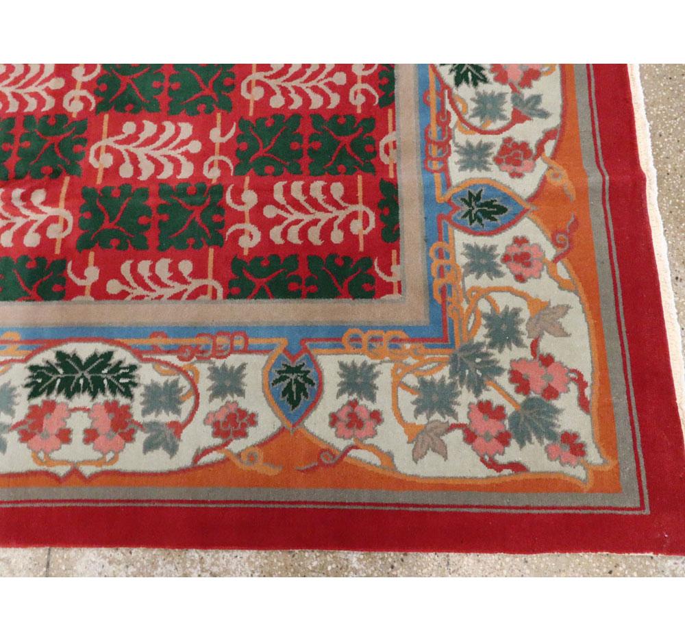 Vintage Chinese Art Deco 9' x 12' Room Size Rug For Sale 1