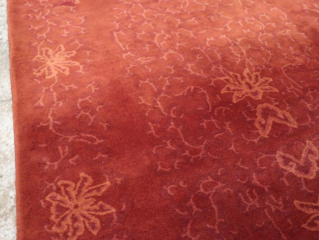 Hand-Knotted Vintage Chinese Art Deco Accent Rug For Sale
