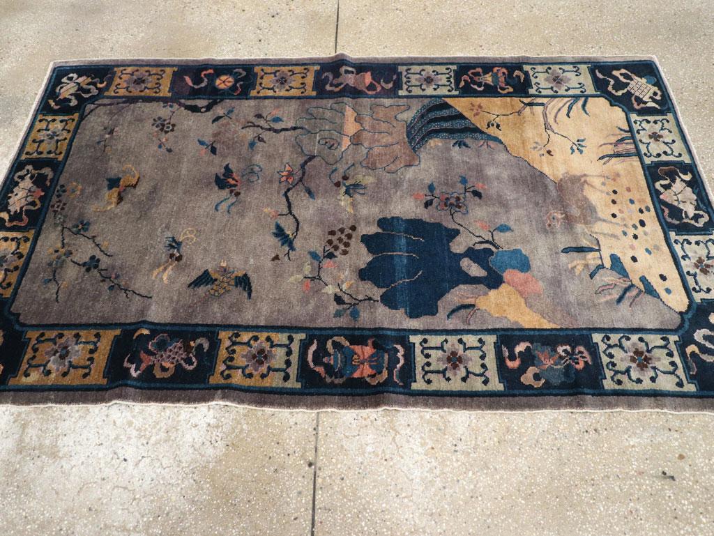 Alfombra Acentuada Art Decó China Vintage Anudado a mano en venta