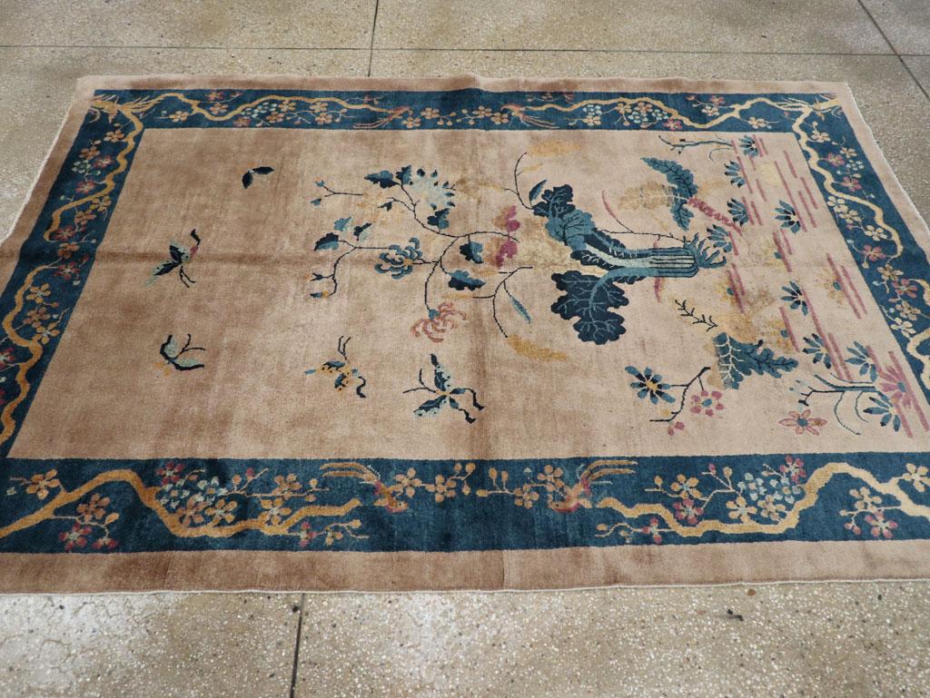 Vintage Chinese Art Deco Accent Rug In Excellent Condition In New York, NY