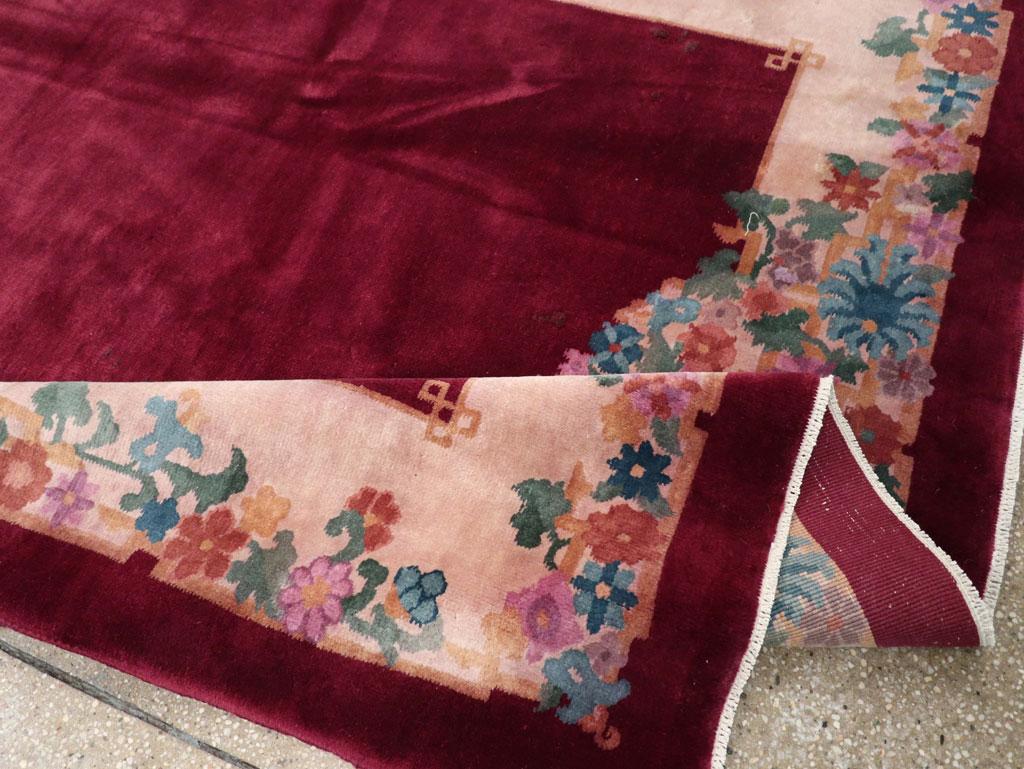 Mid-20th Century Chinese Art Deco Accent Rug For Sale 1