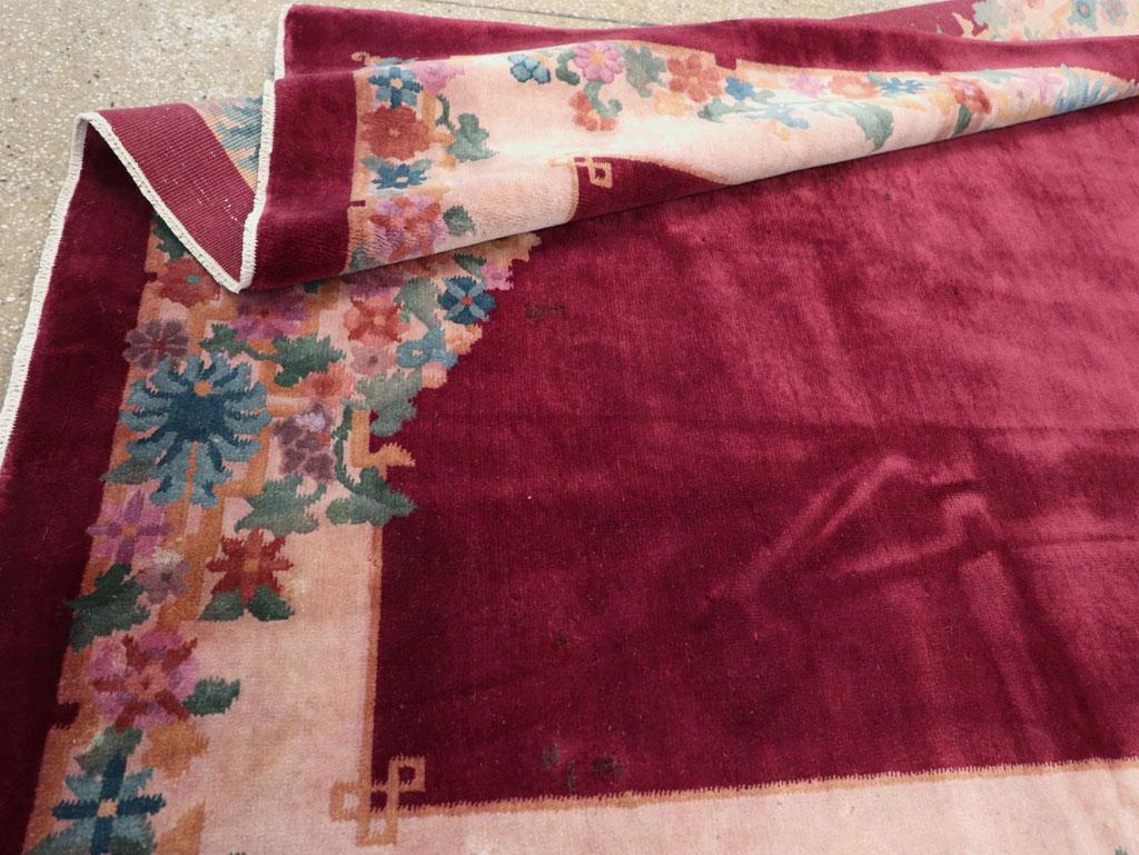 Mid-20th Century Chinese Art Deco Accent Rug For Sale 2