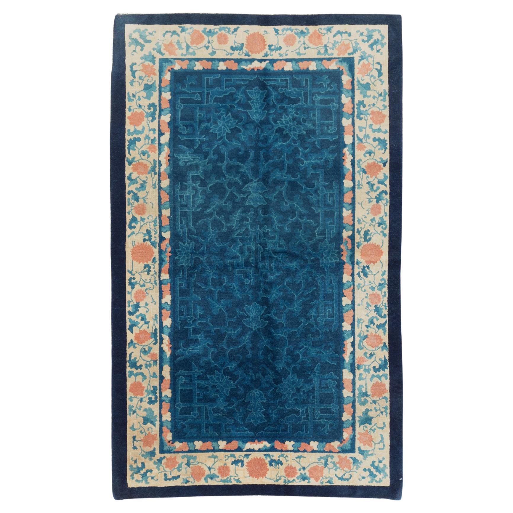 Vintage Chinese Art Deco Accent Rug