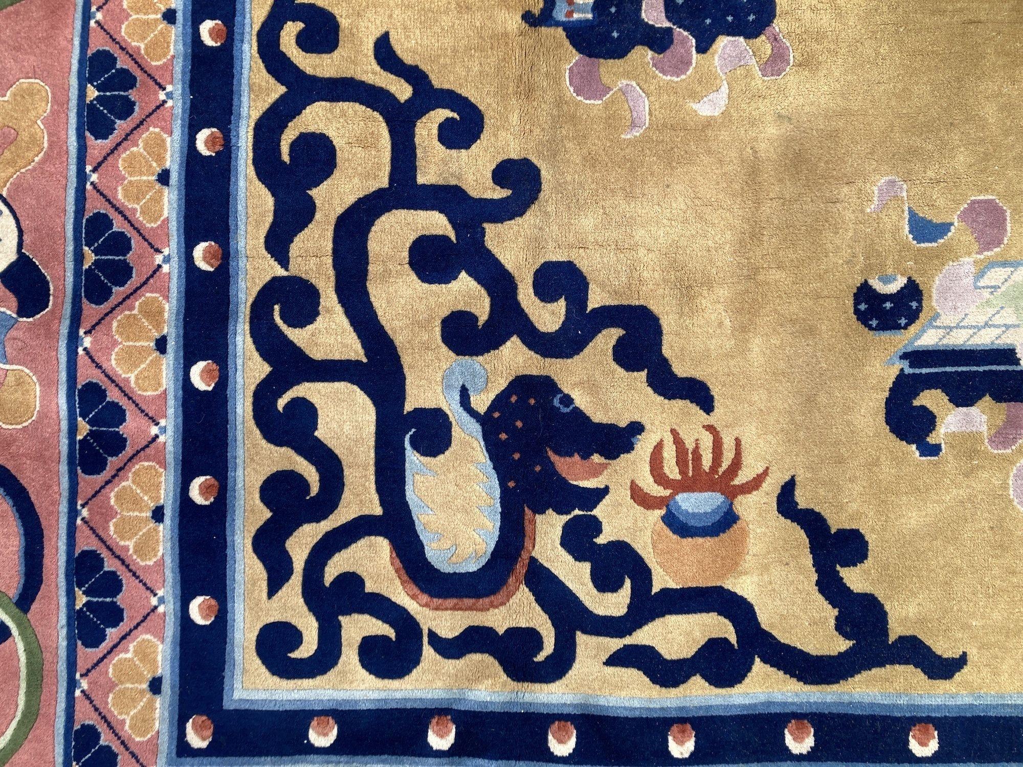 Vintage Chinese Art Deco Carpet 5