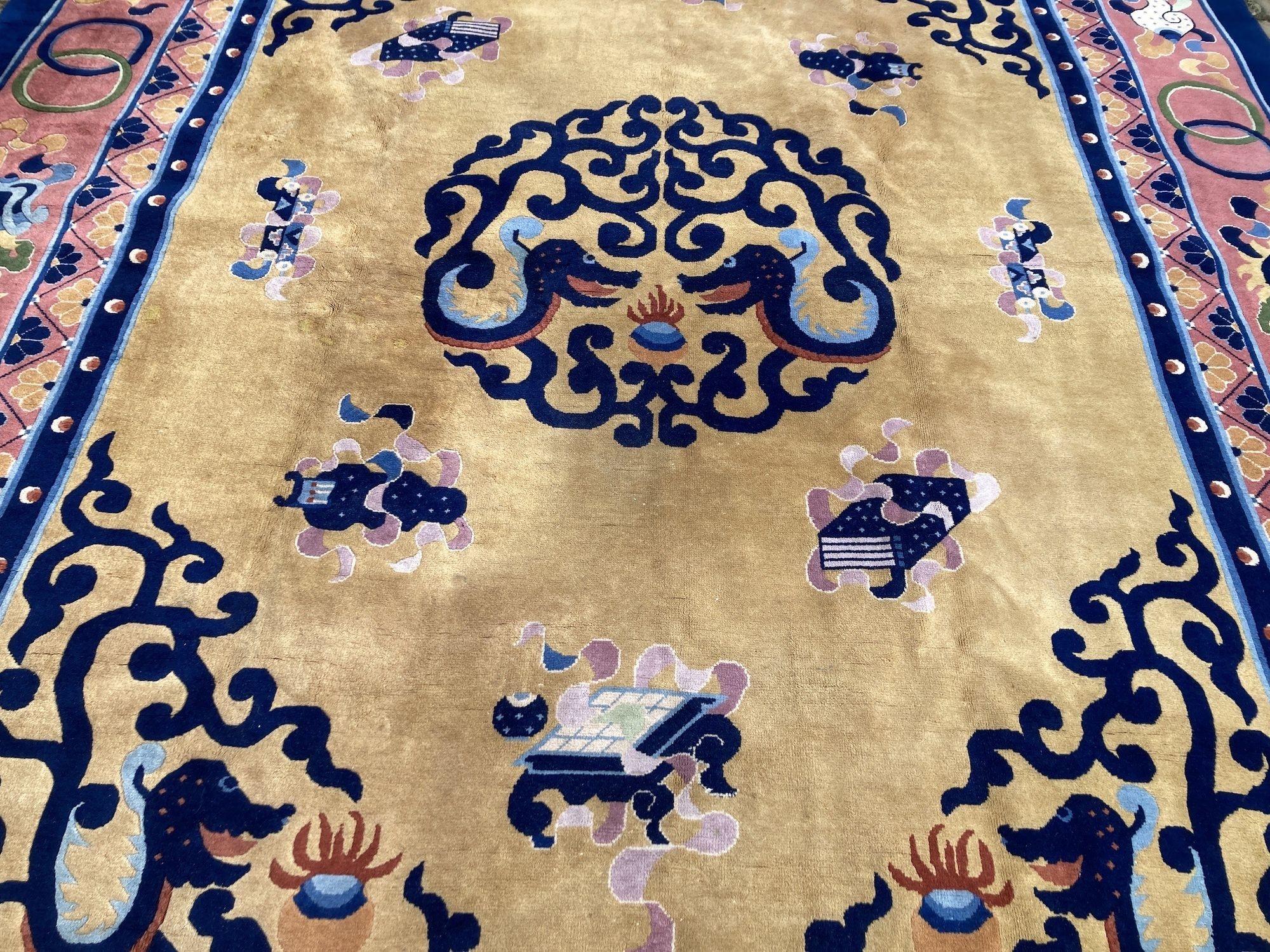 Vintage Chinese Art Deco Carpet 1