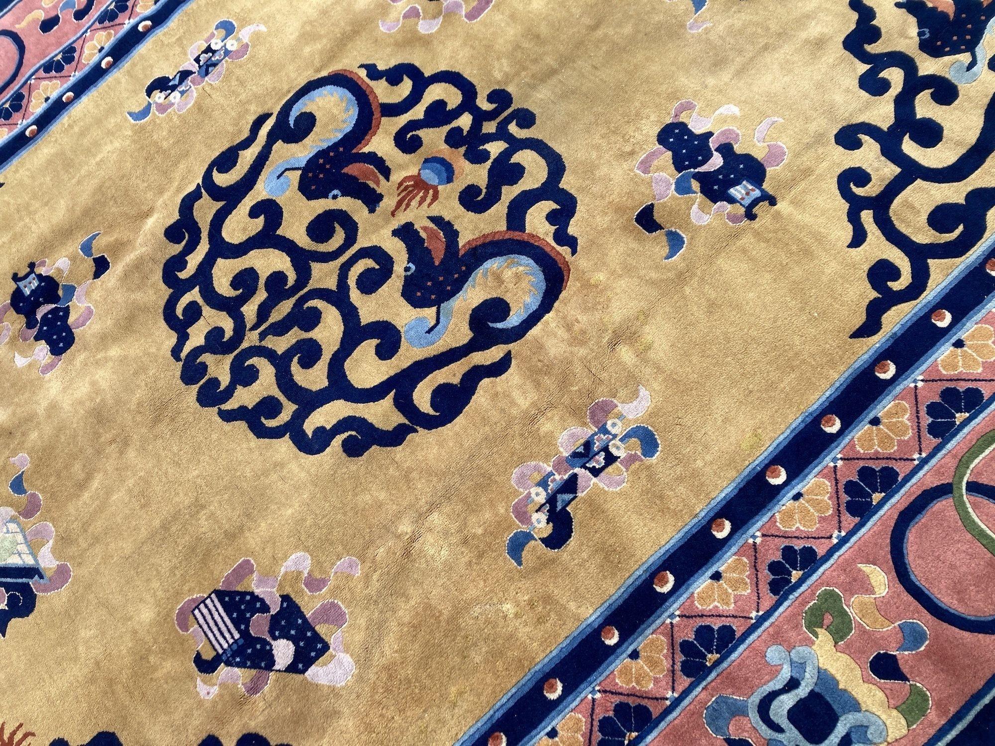 Vintage Chinese Art Deco Carpet 4