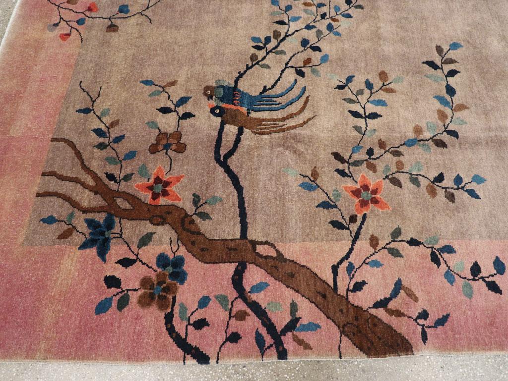 20th Century Vintage Chinese Art Deco Pictorial Room Size Carpet For Sale
