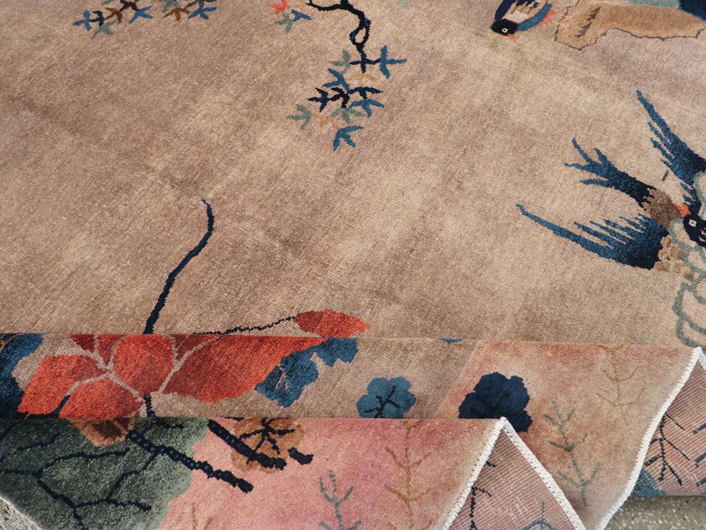 Vintage Chinese Art Deco Pictorial Room Size Carpet For Sale 1