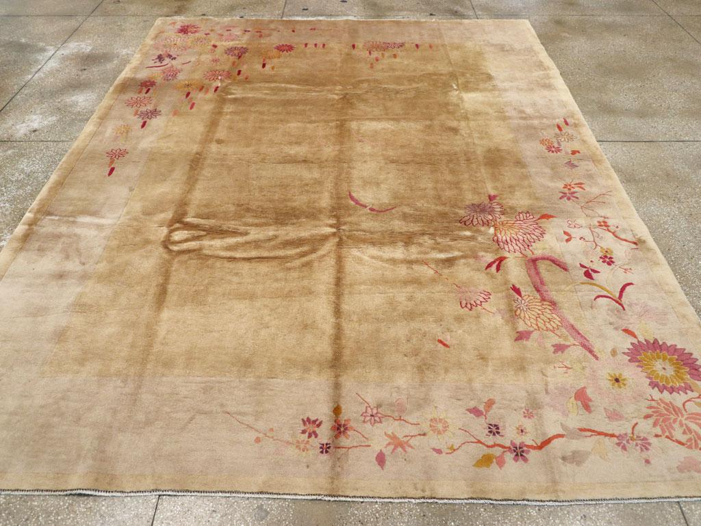 Alfombra Vintage China Art Decó Tamaño Habitación Chino en venta