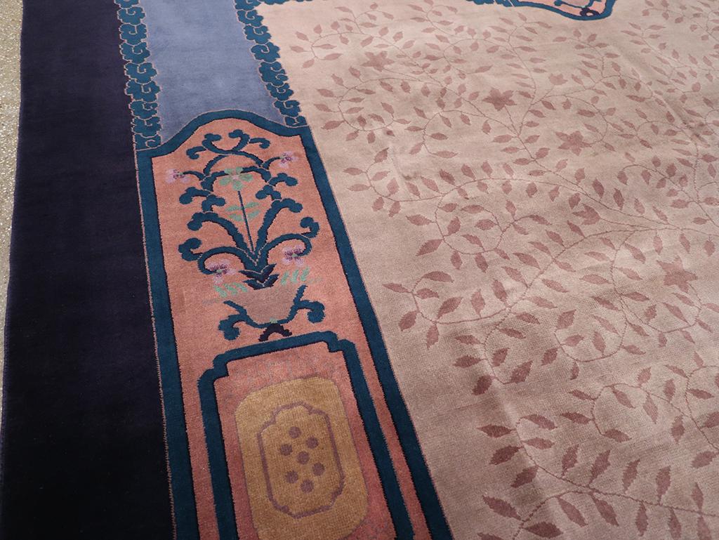 Alfombra Vintage China Art Decó Tamaño Habitación Chino en venta