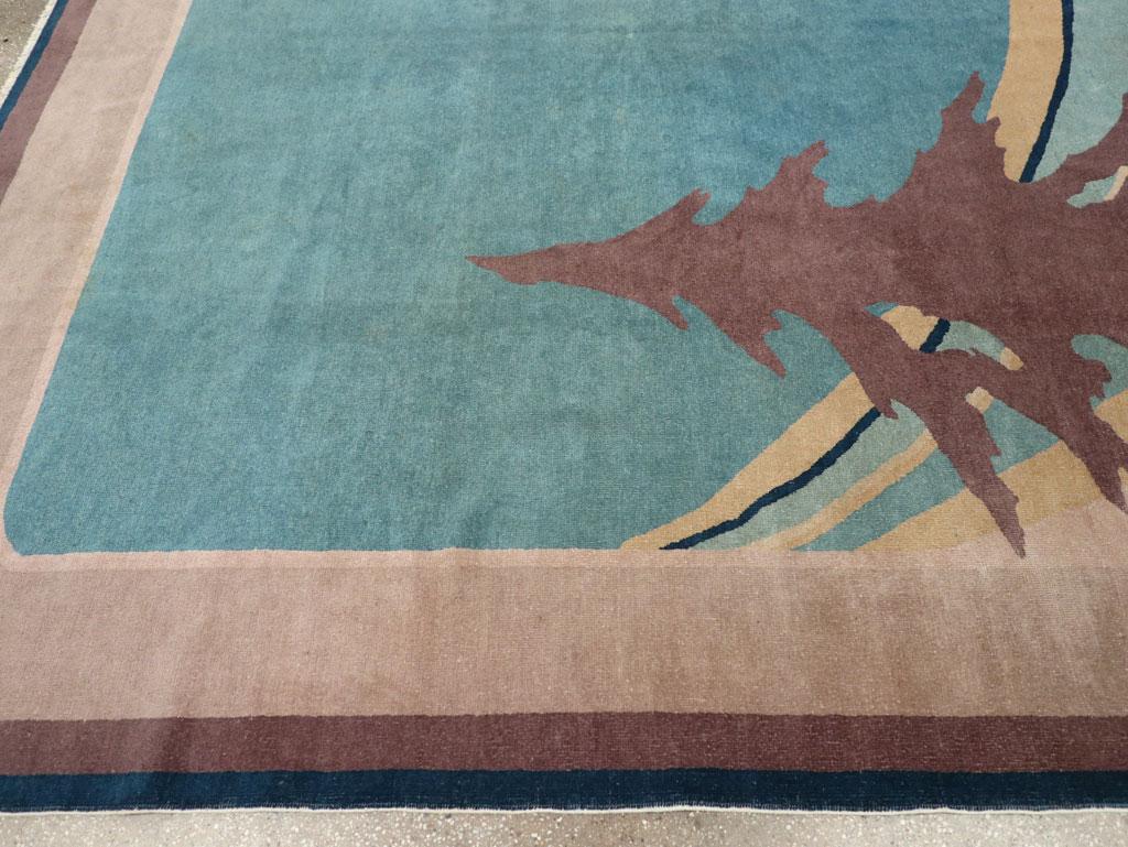 20th Century Vintage Chinese Art Deco Room Size Carpet For Sale