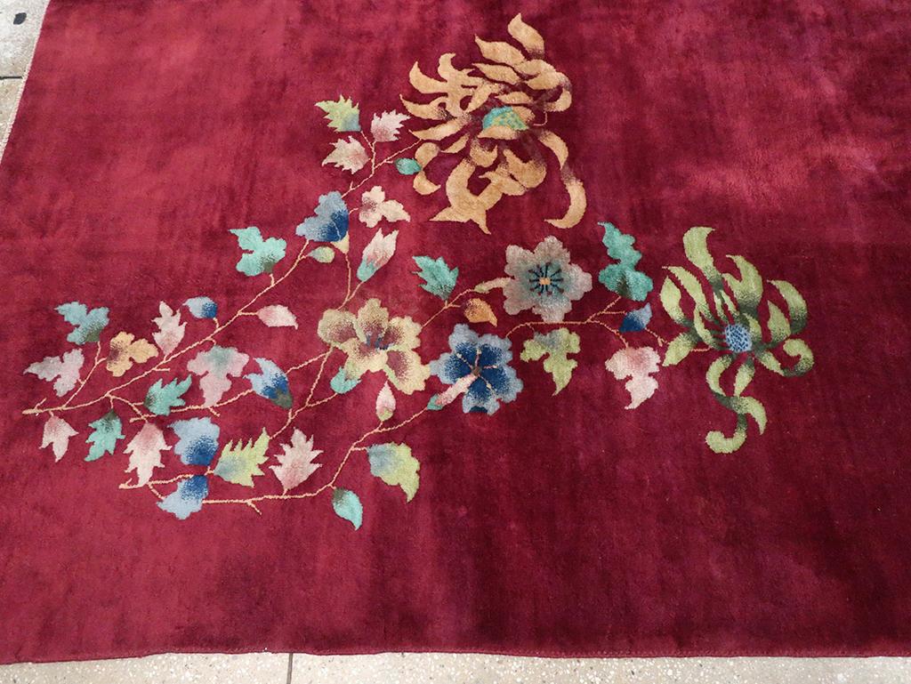 20th Century Vintage Chinese Art Deco Room Size Carpet For Sale