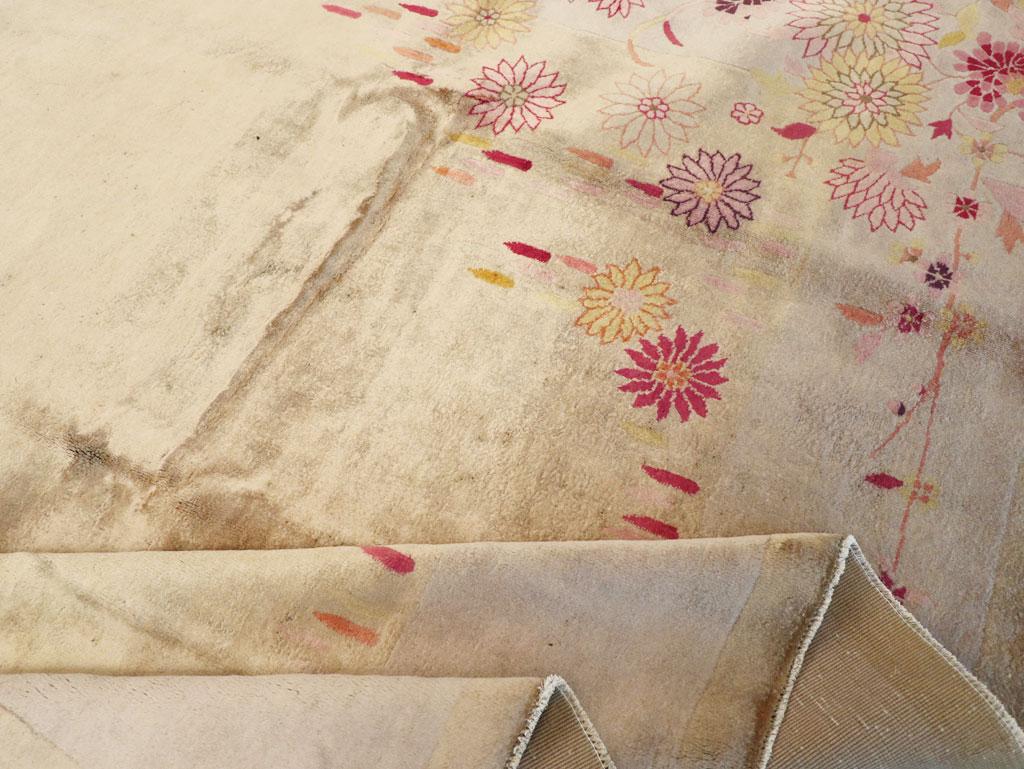Alfombra Vintage China Art Decó Tamaño Habitación siglo XX en venta
