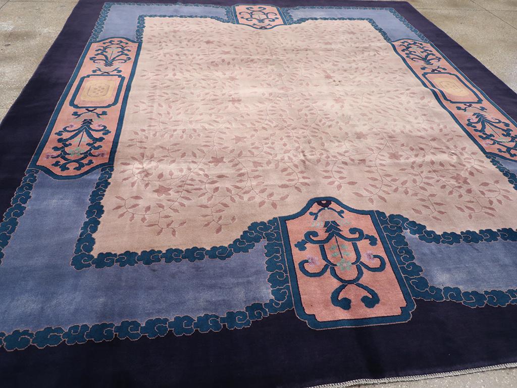 Alfombra Vintage China Art Decó Tamaño Habitación siglo XX en venta