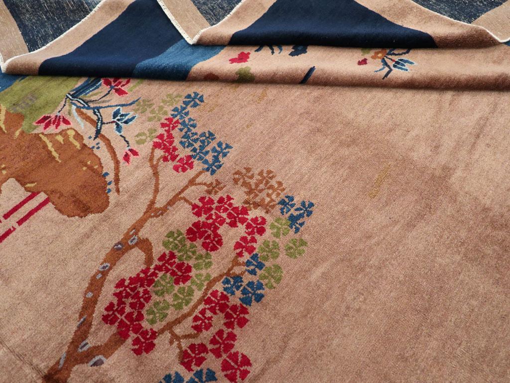 Vintage Chinese Art Deco Room Size Carpet For Sale 2