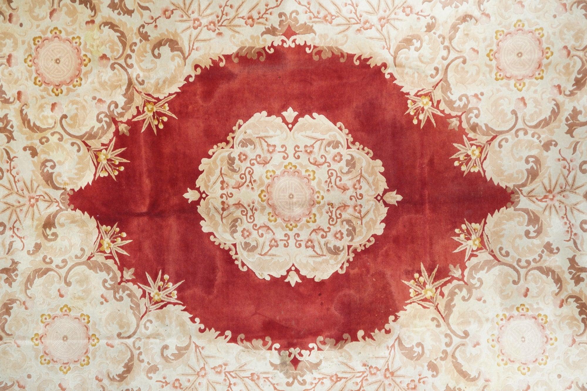 Chinois Tapis Art déco chinois vintage 7'6'' x 10'4'' en vente