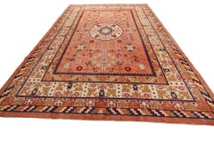Vintage Chinese Art Deco Rug Art Nouveau Rug Khotan Rug Pink