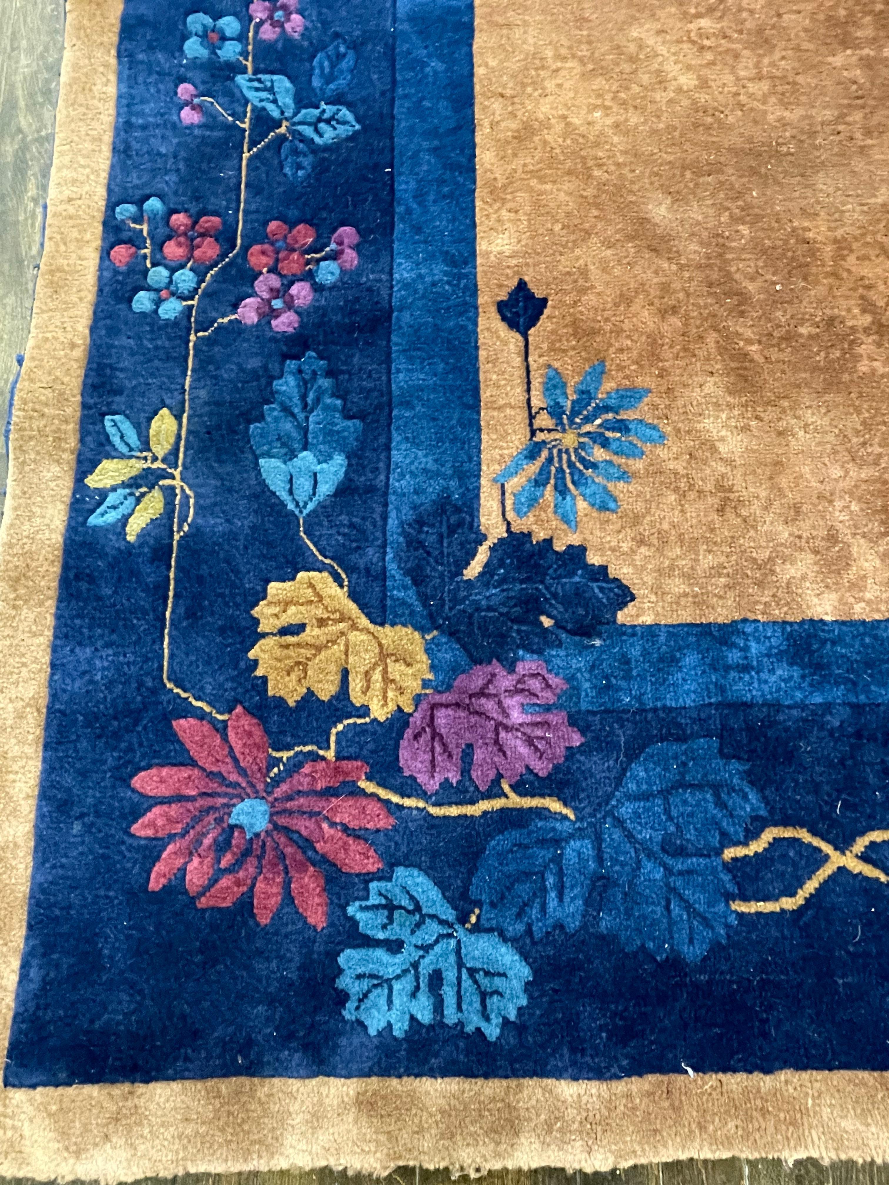 Mid-20th Century Vintage Chinese Art Deco Rug, circa 1930 For Sale