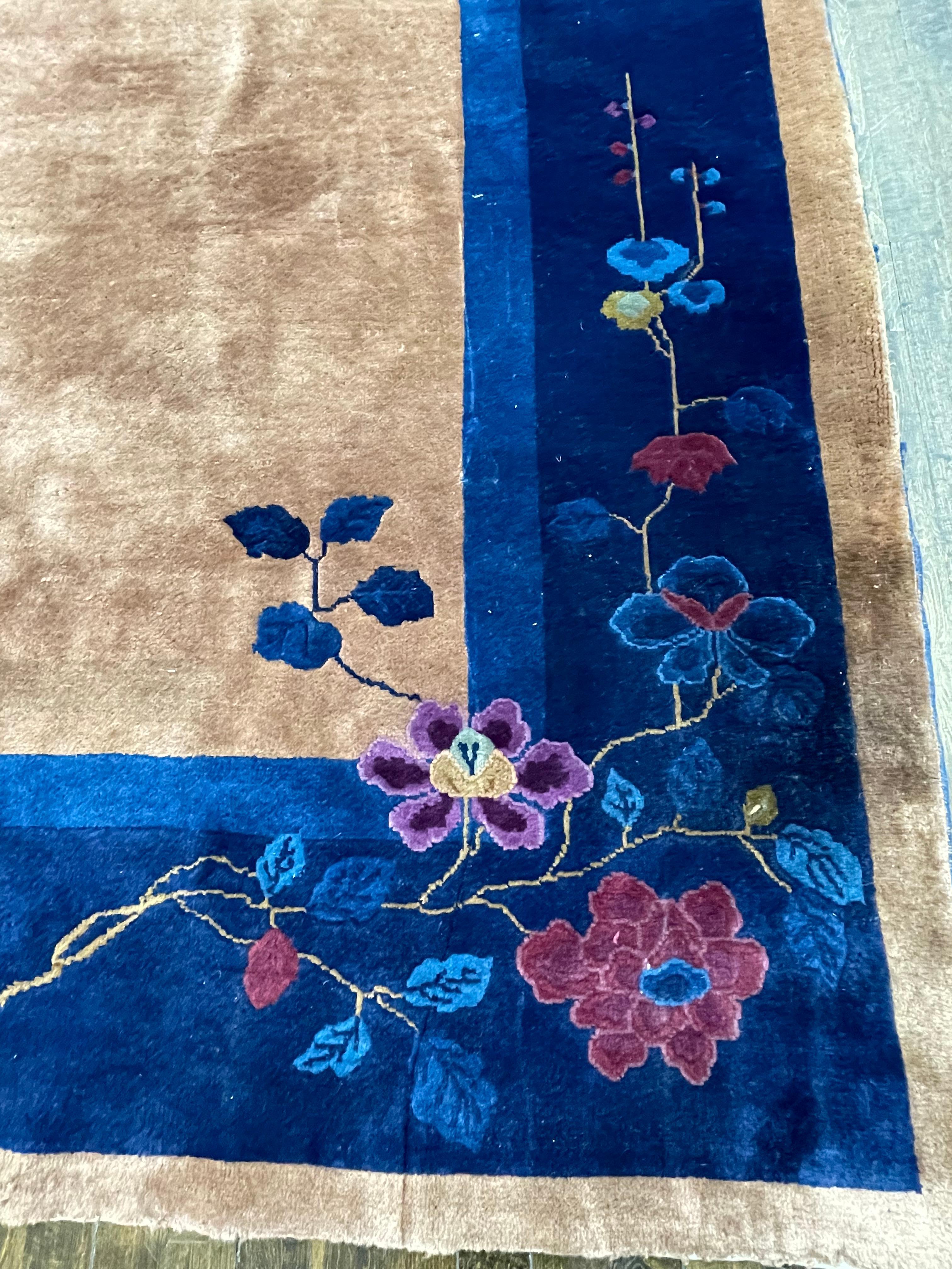 Wool Vintage Chinese Art Deco Rug, circa 1930 For Sale