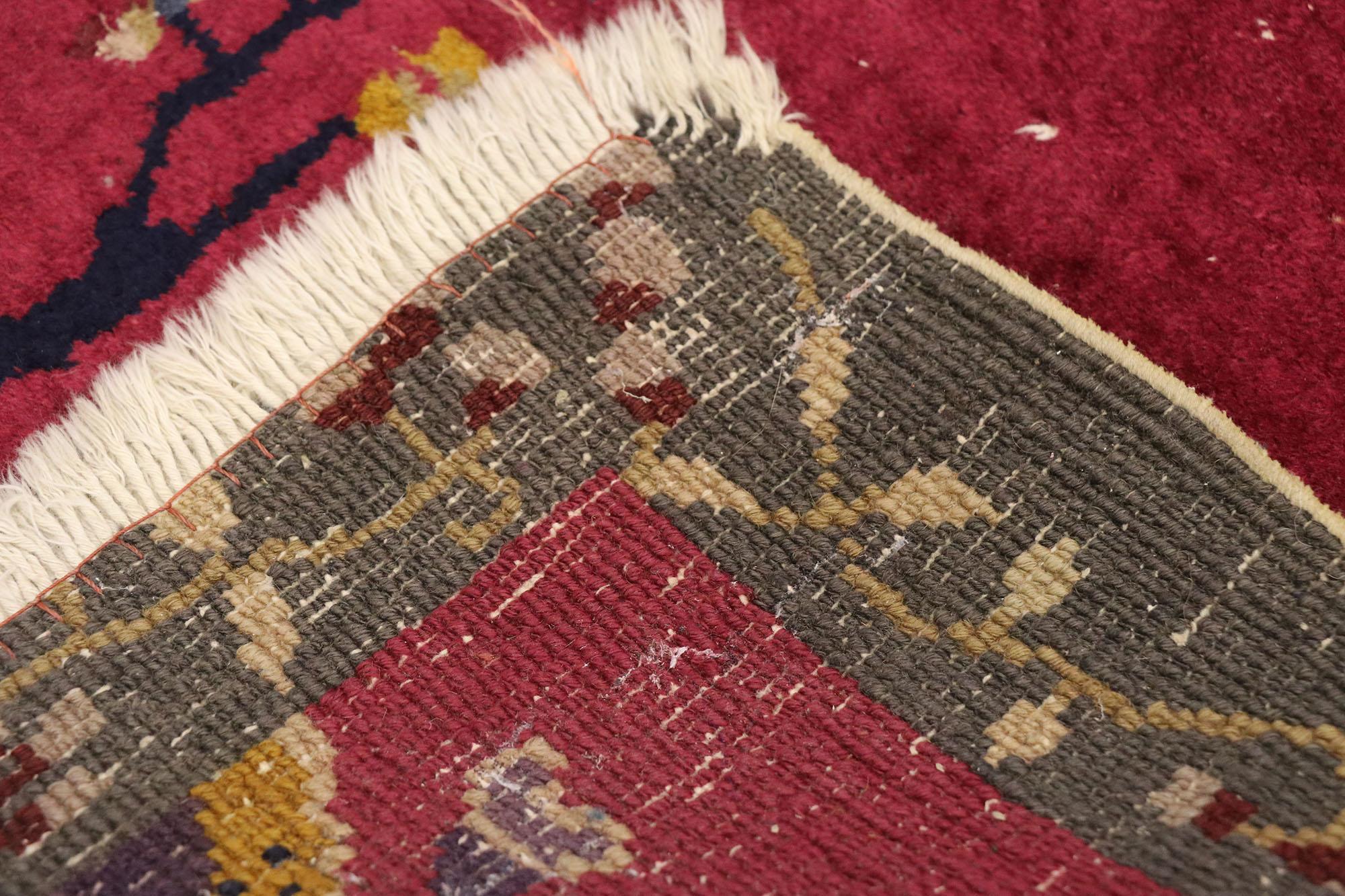 Noué à la main Tapis chinois Art Déco des années 1920, de style Modernity en vente