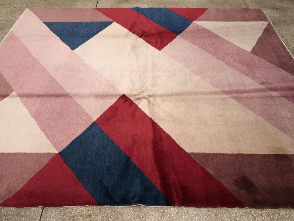 Wool Vintage Chinese Art Deco Rug For Sale